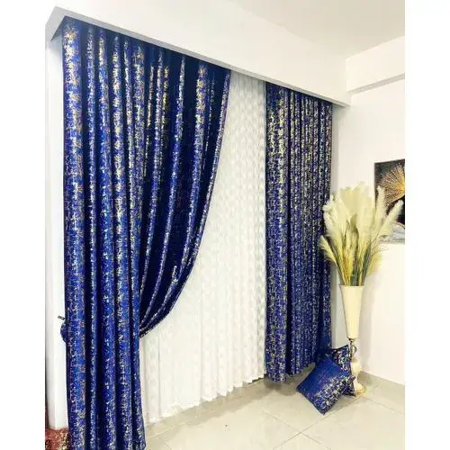 Classic Heavy Velvet CURTAINS -3pcs, 1.5m Each +3m - Sheer